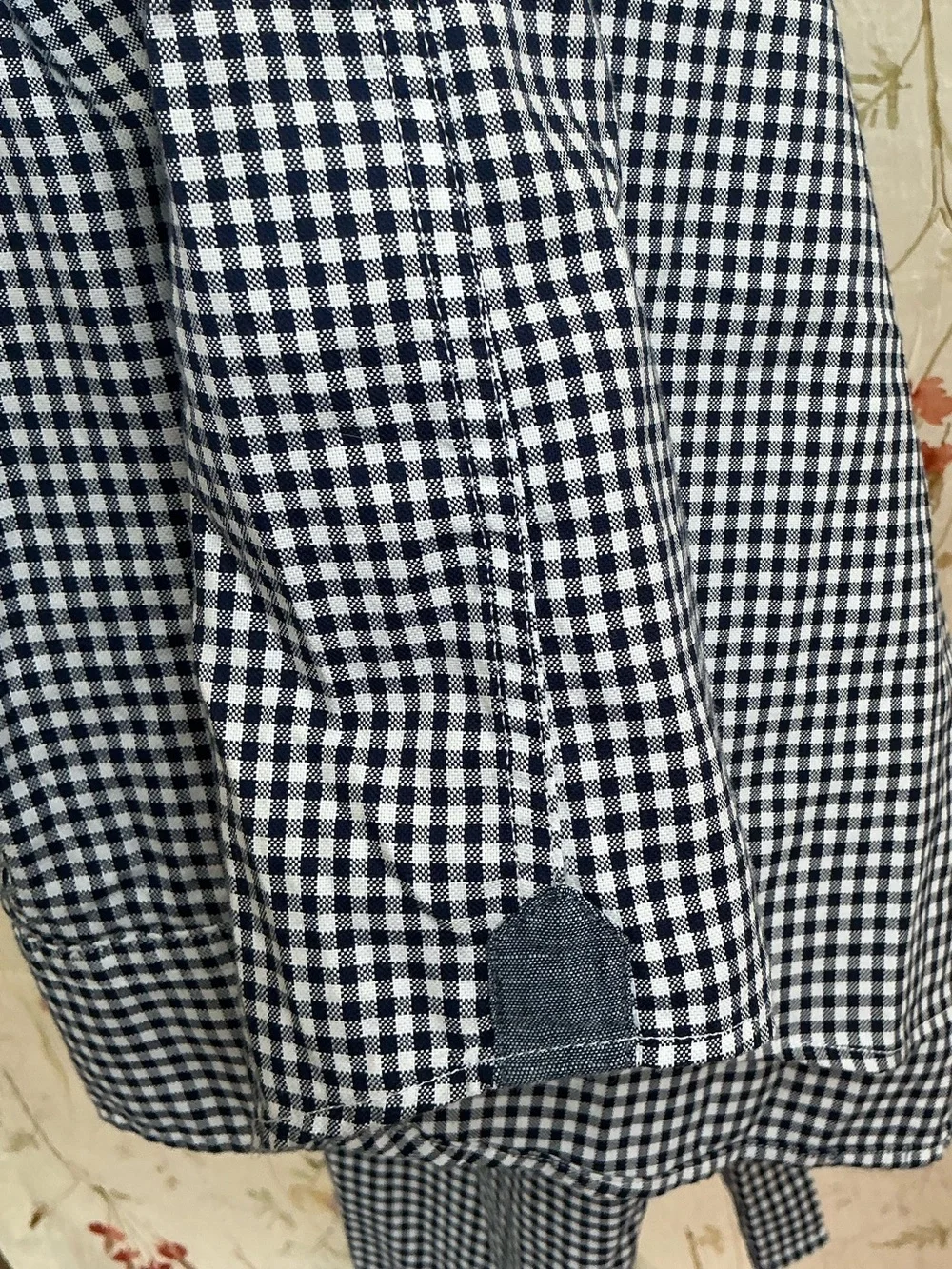 Banana Republic Untucked Fit Gingham Button Down Shirt Navy White Men's XL